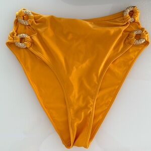 CULT GAIA PISA BIKINI BOTTOM MEDIUM GOLD HARDWARE HIGH WAISTED